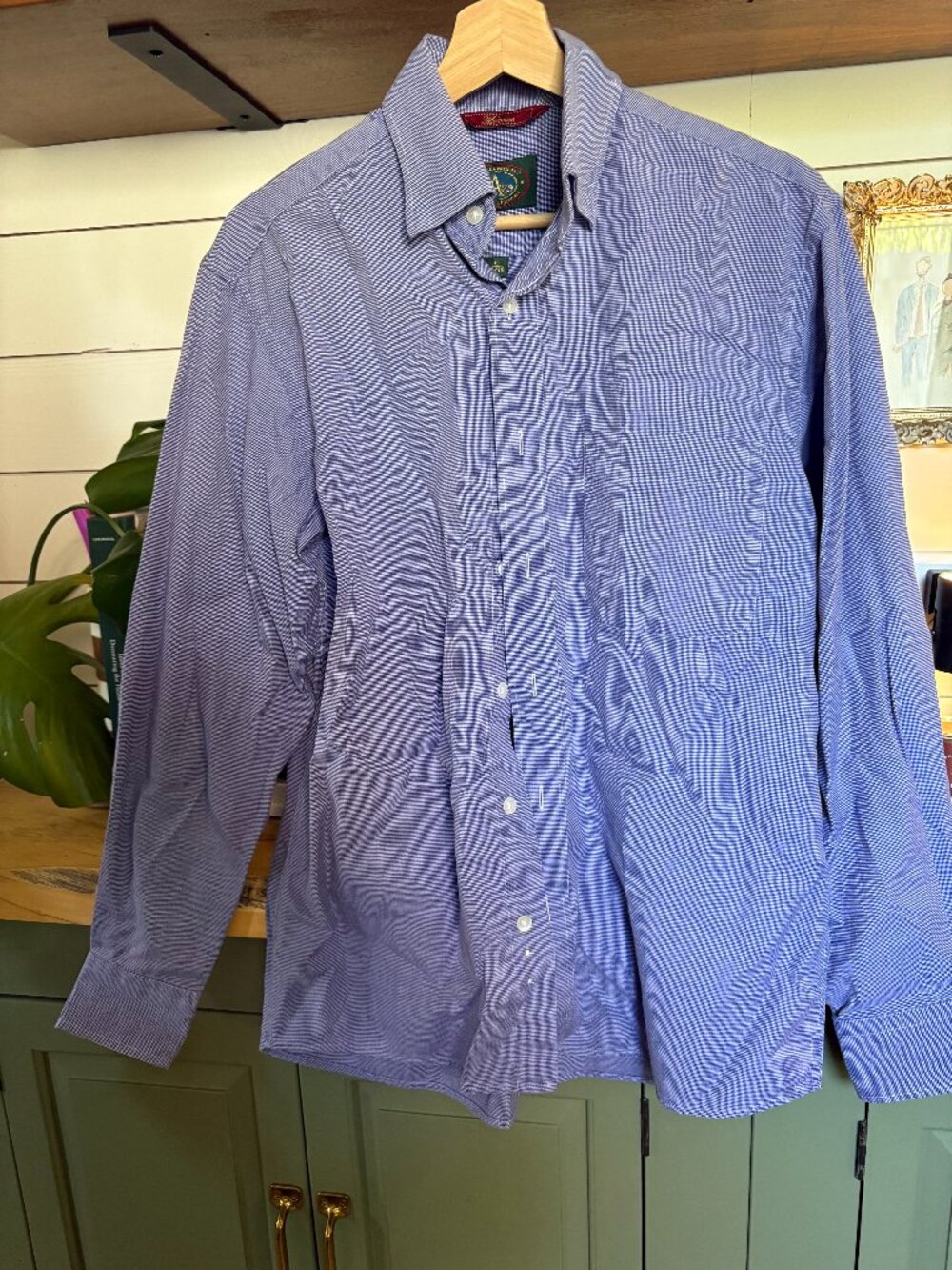Axxess / Memos Blue Micro-Check Button Down Shirt – Size 39 (Men’s)